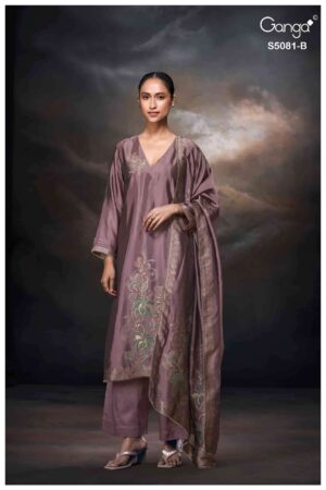 My Fashion Road Ganga Fashion Mansie Fancy Jacquard Silk Ladies Suit | S5081 – B