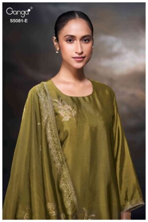 My Fashion Road Ganga Fashion Mansie Fancy Jacquard Silk Ladies Suit | S5081 – E