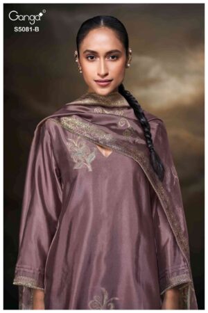 My Fashion Road Ganga Fashion Mansie Fancy Jacquard Silk Ladies Suit | S5081 – B