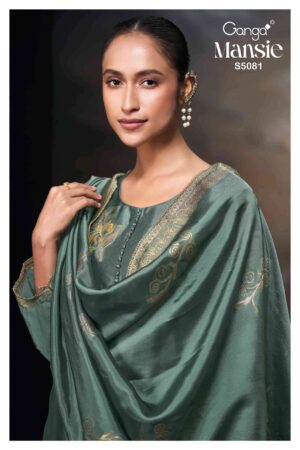 My Fashion Road Ganga Fashion Mansie Fancy Jacquard Silk Ladies Suit | S5081 – F