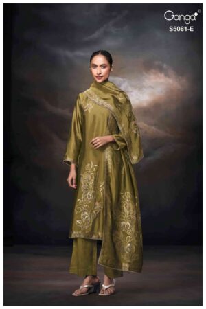 My Fashion Road Ganga Fashion Mansie Fancy Jacquard Silk Ladies Suit | S5081 – E