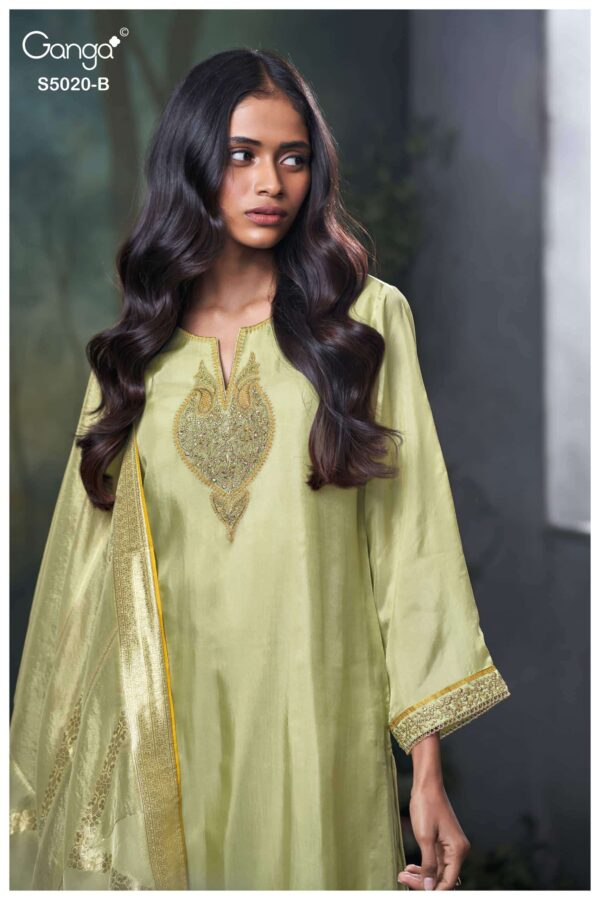 My Fashion Road Ganga Fashion Meloni Pure Bemberg Silk Partywear Suit | S5020 – B
