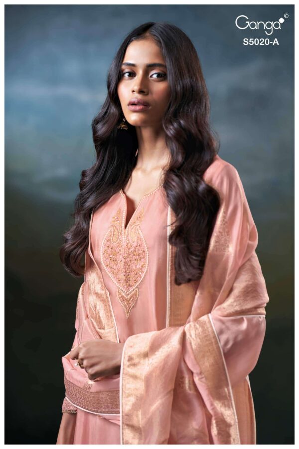 My Fashion Road Ganga Fashion Meloni Pure Bemberg Silk Partywear Suit | S5020 – A