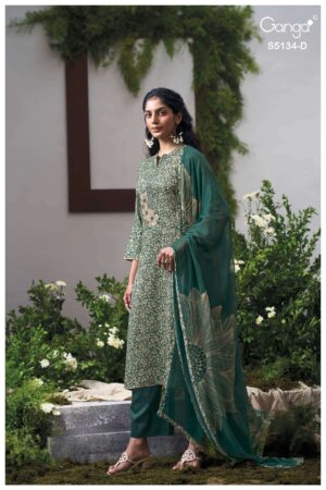My Fashion Road Ganga Fashion Mithila Exclusive Satin Cotton Dress | S5134 – D