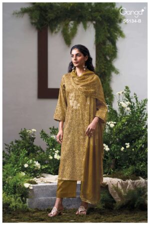 My Fashion Road Ganga Fashion Mithila Exclusive Satin Cotton Dress | S5134 – B
