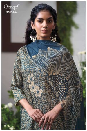 My Fashion Road Ganga Fashion Mithila Exclusive Satin Cotton Dress | S5134 – A