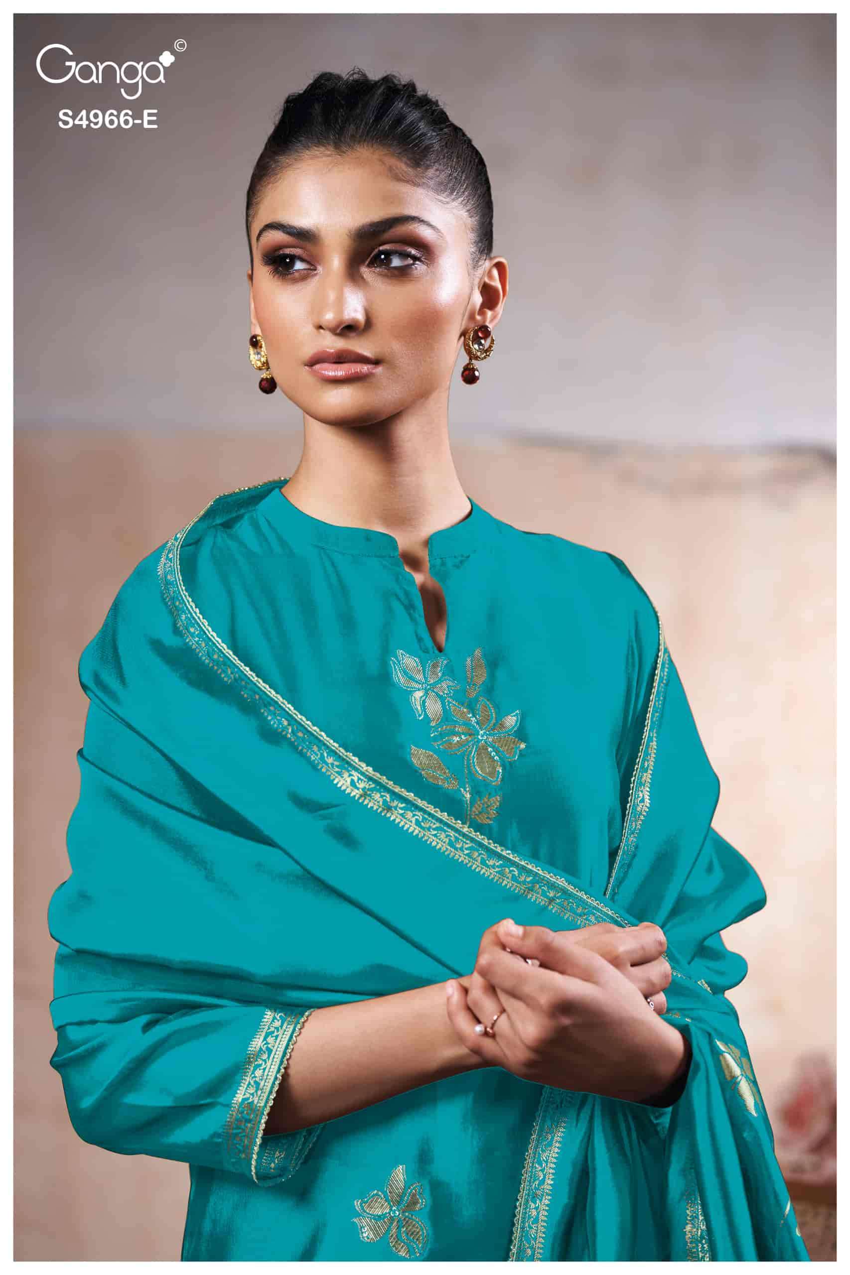 My Fashion Road Ganga Fashion Nivora Pure Woven Silk Designer Suit | S4966 – E My Fashion Road Ganga Fashion Nivora Pure Woven Silk Designer Suit | S4966 – E