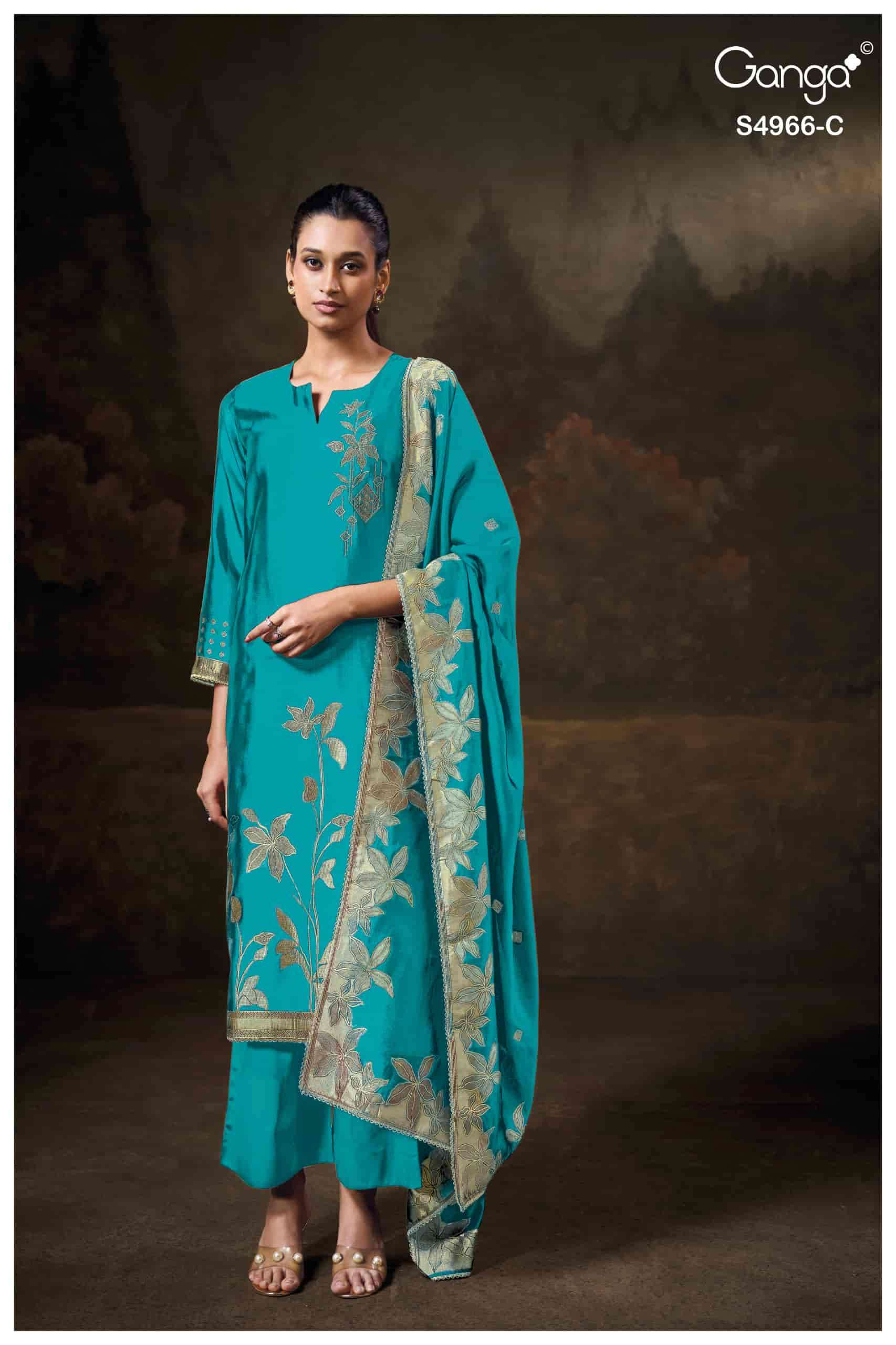 My Fashion Road Ganga Fashion Nivora Pure Woven Silk Designer Suit | S4966 – C My Fashion Road Ganga Fashion Nivora Pure Woven Silk Designer Suit | S4966 – C