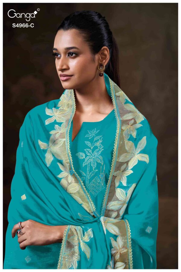 My Fashion Road Ganga Fashion Nivora Pure Woven Silk Designer Suit | S4966 – C