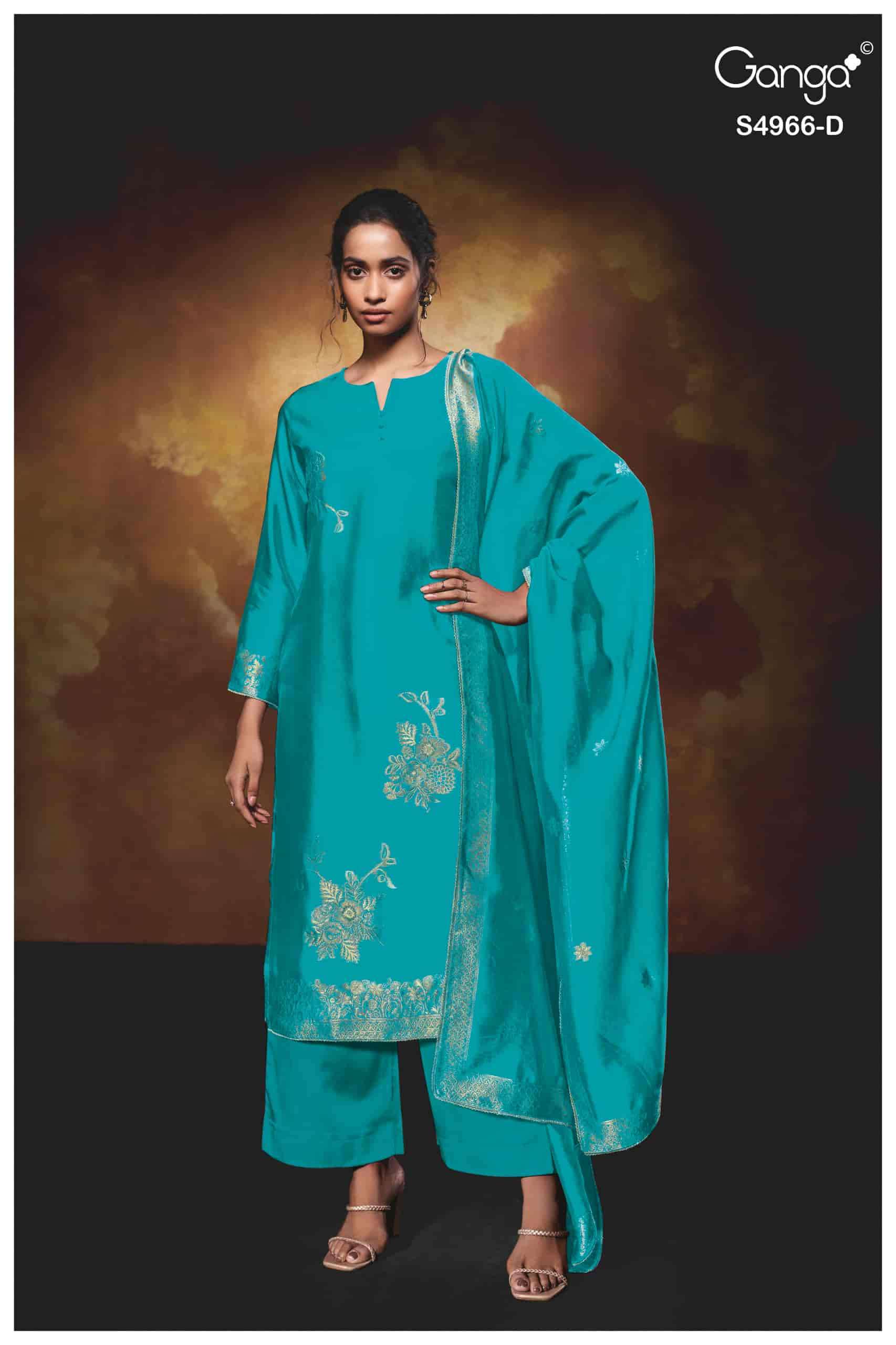 My Fashion Road Ganga Fashion Nivora Pure Woven Silk Designer Suit | S4966 – D My Fashion Road Ganga Fashion Nivora Pure Woven Silk Designer Suit | S4966 – D