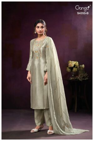 My Fashion Road Ganga Fashion Olesha Luxury Style Partywear Ladies Dress | S4355 – B