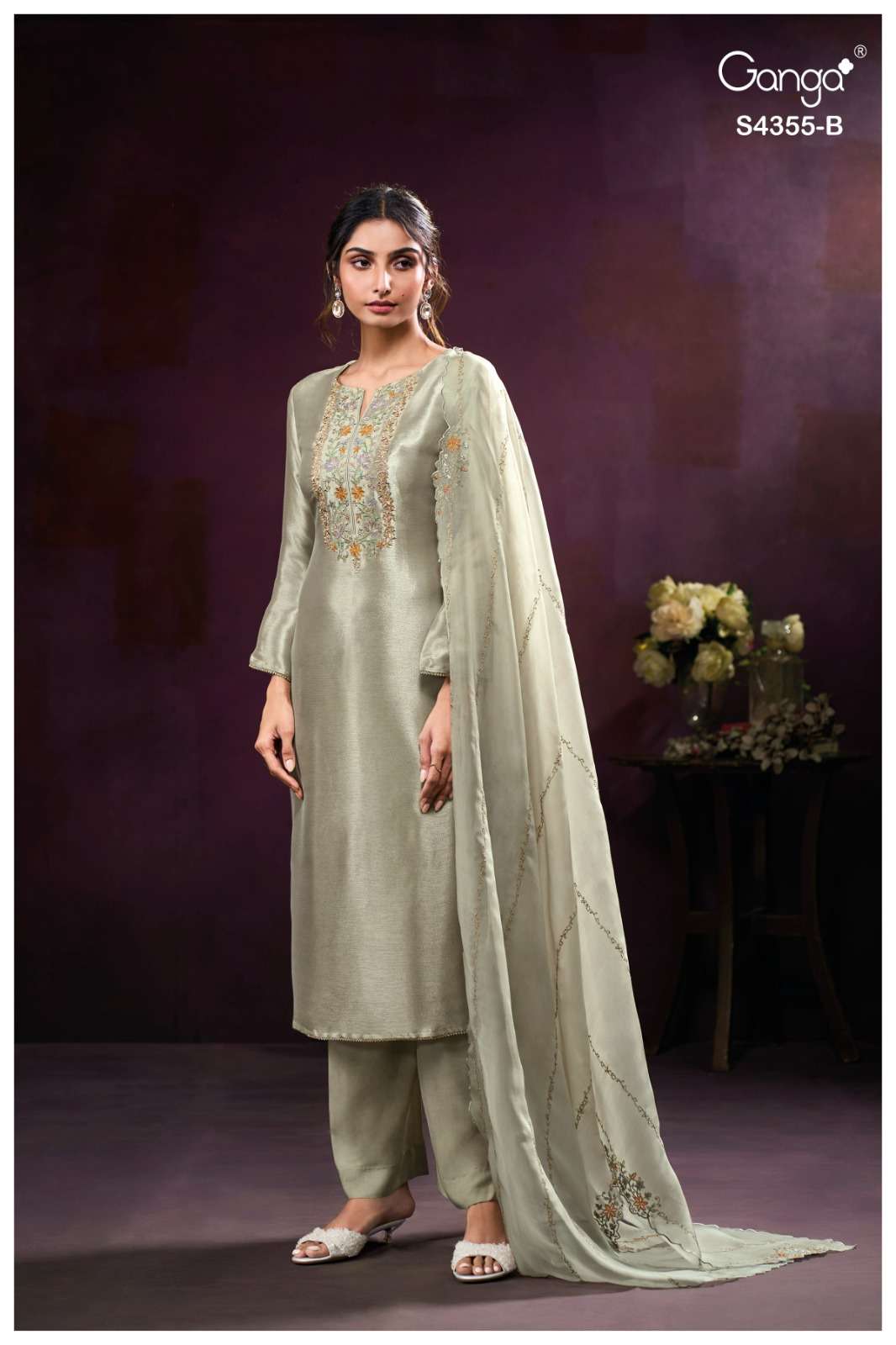 My Fashion Road Ganga Fashion Olesha Luxury Style Partywear Ladies Dress | S4355 – B My Fashion Road Ganga Fashion Olesha Luxury Style Partywear Ladies Dress | S4355 – B