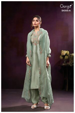 My Fashion Road Ganga Fashion Olesha Luxury Style Partywear Ladies Dress | S4355 – A