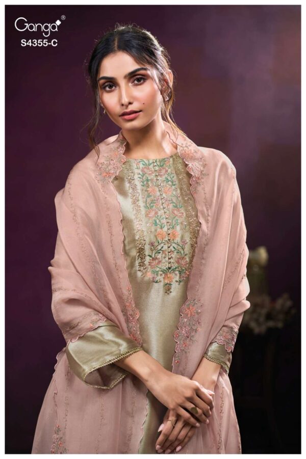 My Fashion Road Ganga Fashion Olesha Luxury Style Partywear Ladies Dress | S4355 – C
