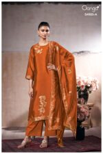 My Fashion Road Ganga Fashion Piyelika Pure Woven Silk Ladies Suit | S4965 – A