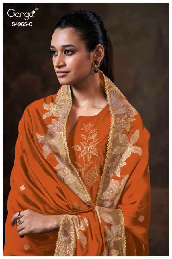 My Fashion Road Ganga Fashion Piyelika Pure Woven Silk Ladies Suit | S4965 – C