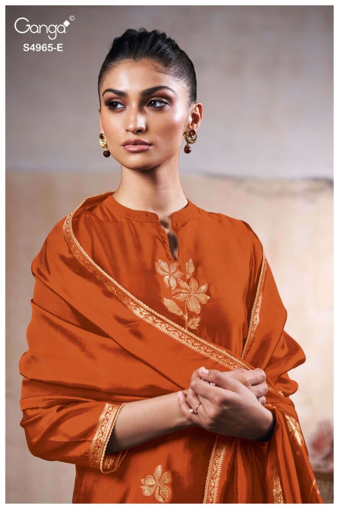 My Fashion Road Ganga Fashion Piyelika Pure Woven Silk Ladies Suit | S4965 – E