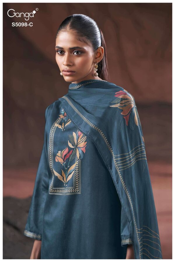My Fashion Road Ganga Fashion Primrose Cotton Satin Ladies Suit | S5098-C