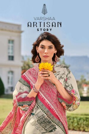 My Fashion Road Varsha Artisan Story Premium Lawn Cotton Suit | AS – 04
