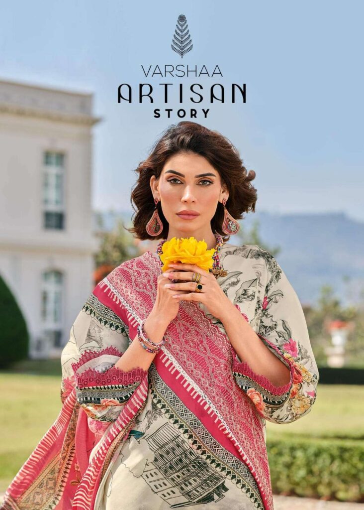 My Fashion Road Varsha Artisan Story Premium Lawn Cotton Suit | AS – 04