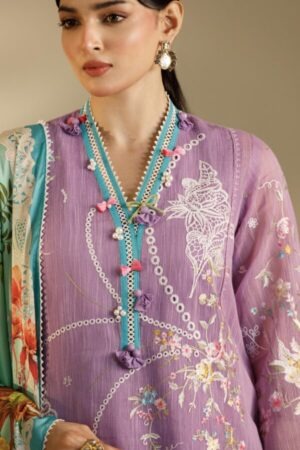My Fashion Road Sana Safinaz Embroidered Muzlin Unstitched Suit – SS23