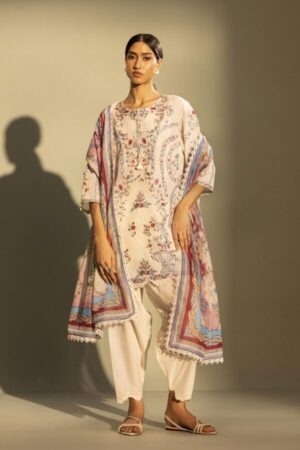 My Fashion Road Sana Safinaz Embroidered Muzlin Unstitched Suit – SS22