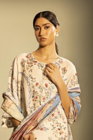 My Fashion Road Sana Safinaz Embroidered Muzlin Unstitched Suit – SS22