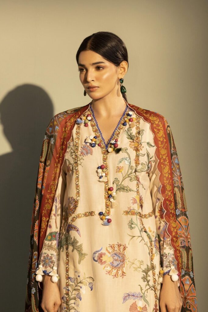 My Fashion Road Sana Safinaz Embroidered Muzlin Unstitched Suit – SS1