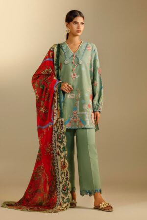 My Fashion Road Sana Safinaz Embroidered Muzlin Unstitched Suit – SS18