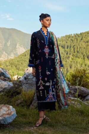 My Fashion Road Sana Safinaz Embroidered Muzlin Unstitched Suit – SS17