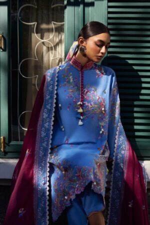 My Fashion Road Sana Safinaz Embroidered Muzlin Unstitched Suit – SS16