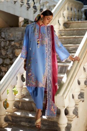 My Fashion Road Sana Safinaz Embroidered Muzlin Unstitched Suit – SS16