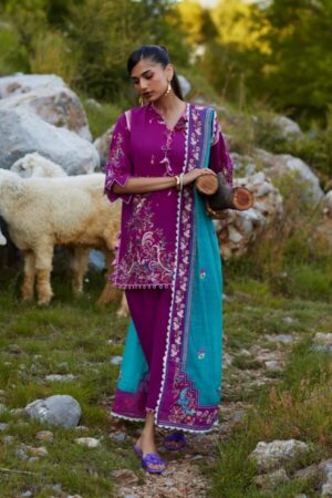 My Fashion Road Sana Safinaz Embroidered Muzlin Unstitched Suit – SS13