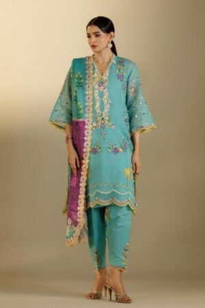My Fashion Road Sana Safinaz Embroidered Muzlin Unstitched Suit – SS10