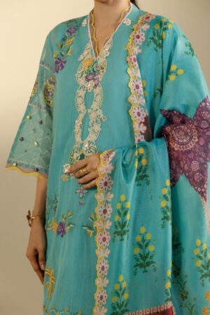 My Fashion Road Sana Safinaz Embroidered Muzlin Unstitched Suit – SS10