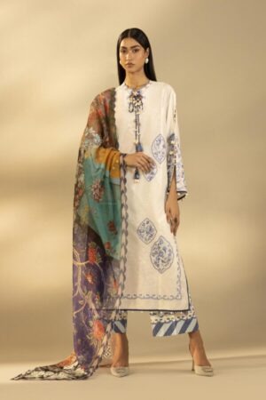 My Fashion Road Sana Safinaz Embroidered Muzlin Unstitched Suit – SS8
