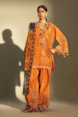My Fashion Road Sana Safinaz Embroidered Muzlin Unstitched Suit – SS7