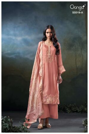 My Fashion Road Ganga Fashion Anshika Designer Pure Bemberg Silk Suit | S5019 – A