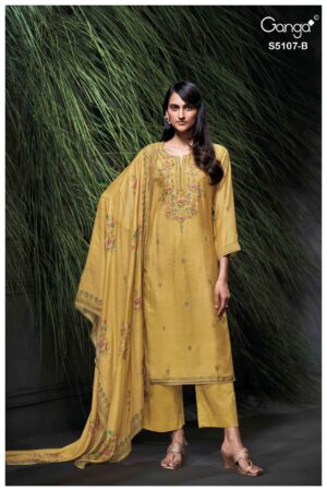 My Fashion Road Ganga Fashion Avelia Pure Bemberg Silk Ladies Suit | S5107 – B