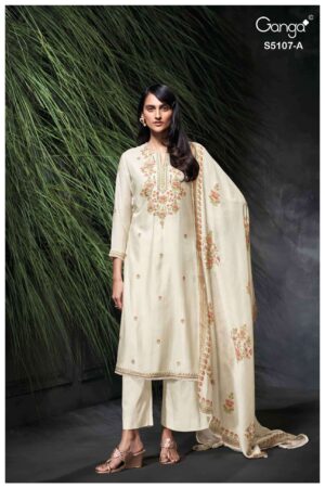 My Fashion Road Ganga Fashion Avelia Pure Bemberg Silk Ladies Suit | S5107 – A