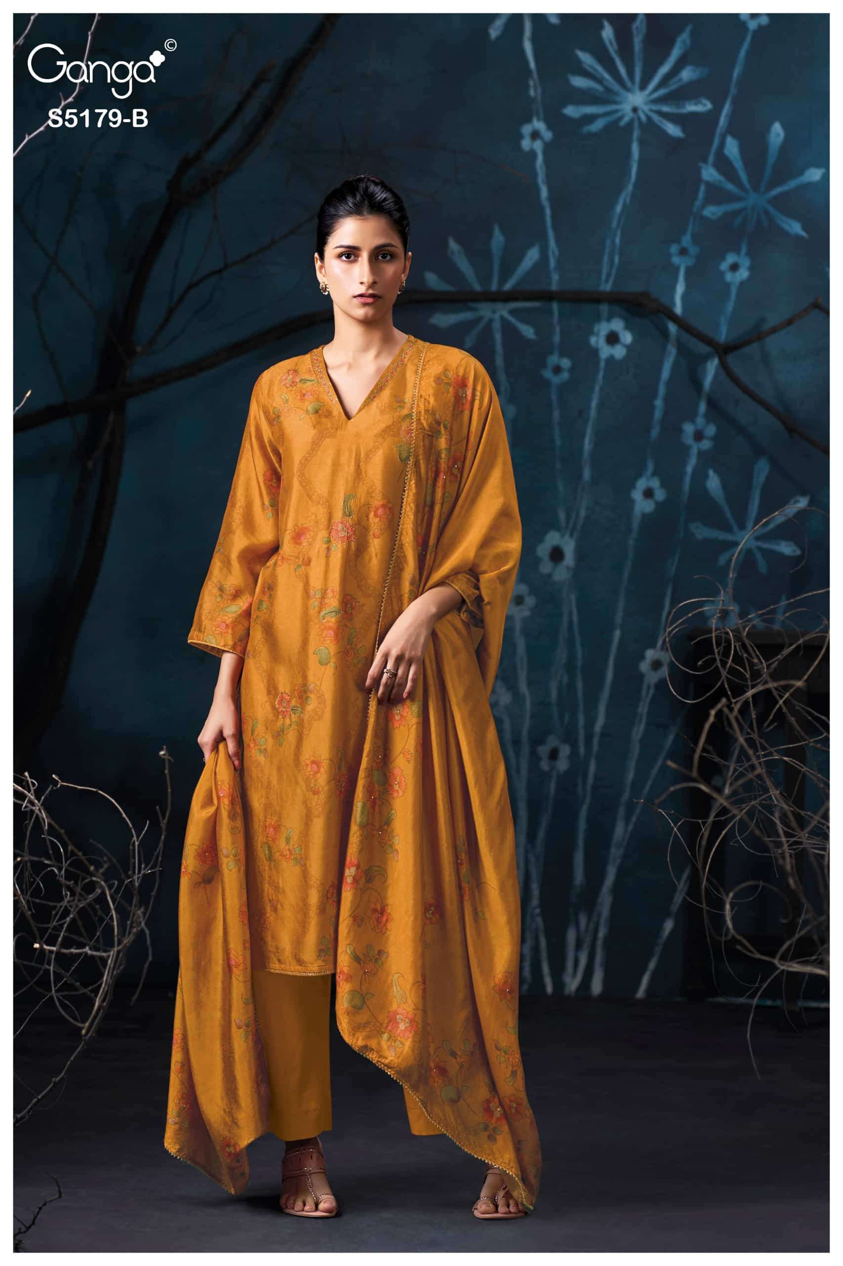 My Fashion Road Ganga Fashion Beryssa Fancy Russian Silk Ladies Dress | S5179 – B My Fashion Road Ganga Fashion Beryssa Fancy Russian Silk Ladies Dress | S5179 – B