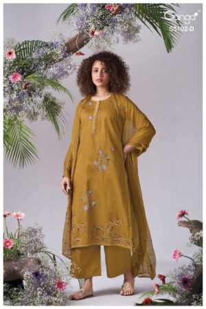 My Fashion Road Ganga Fashion Cazira Fancy Cotton Satin Salwar Suit | S5102 – D