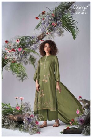 My Fashion Road Ganga Fashion Cazira Fancy Cotton Satin Salwar Suit | S5102 – B