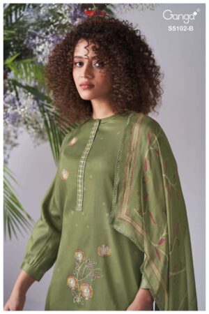 My Fashion Road Ganga Fashion Cazira Fancy Cotton Satin Salwar Suit | S5102 – B