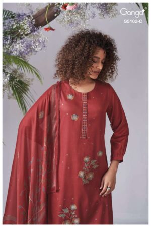 My Fashion Road Ganga Fashion Cazira Fancy Cotton Satin Salwar Suit | S5102 – C