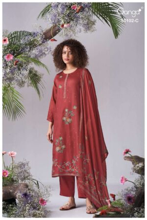 My Fashion Road Ganga Fashion Cazira Fancy Cotton Satin Salwar Suit | S5102 – C
