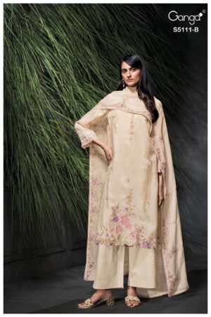 My Fashion Road Ganga Fashion Hiyana Pure Woven Silk Designer Suit Set | S5374 – B