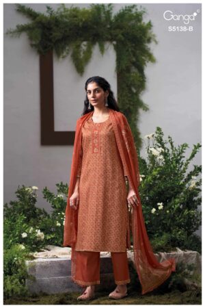 My Fashion Road Ganga Fashion Elnaaz Premium Cotton Satin Salwar Suit | S5138 – B
