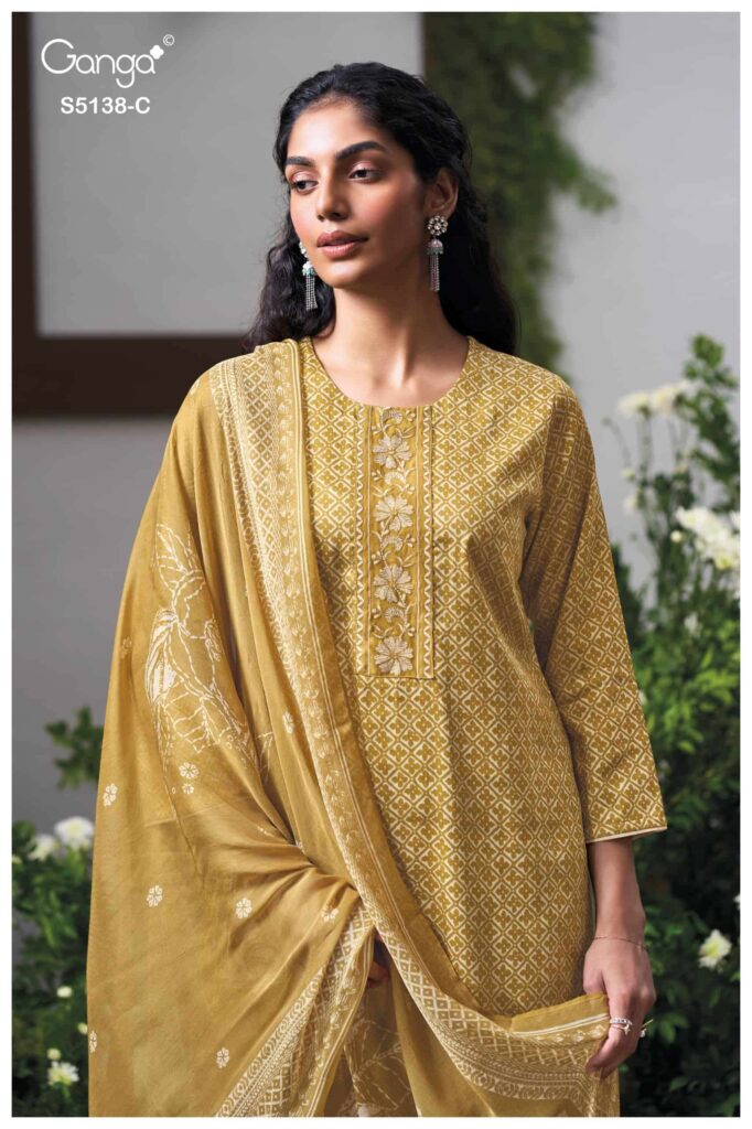 My Fashion Road Ganga Fashion Elnaaz Premium Cotton Satin Salwar Suit | S5138 – C