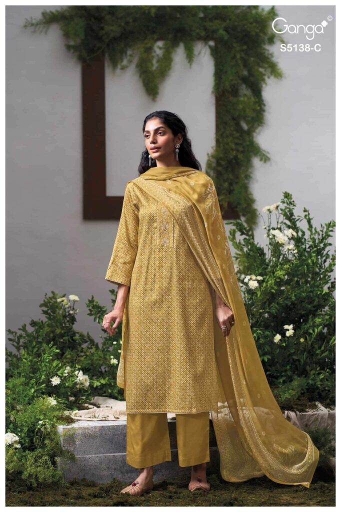 My Fashion Road Ganga Fashion Elnaaz Premium Cotton Satin Salwar Suit | S5138 – C